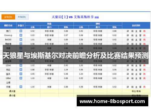 天狼星与埃斯基尔对决前瞻分析及比赛结果预测